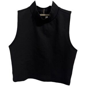 BCBGeneration Black Mock Neck Crop Top